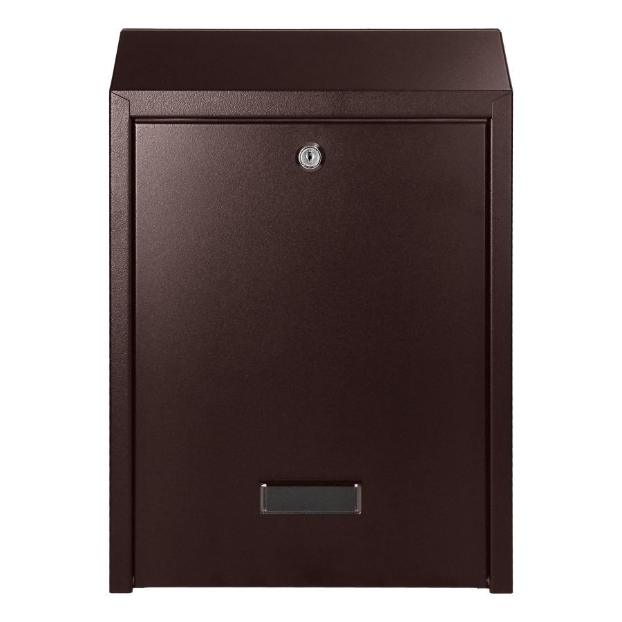 FIJI mailbox pass-through mailbox with cylinder lock, brown